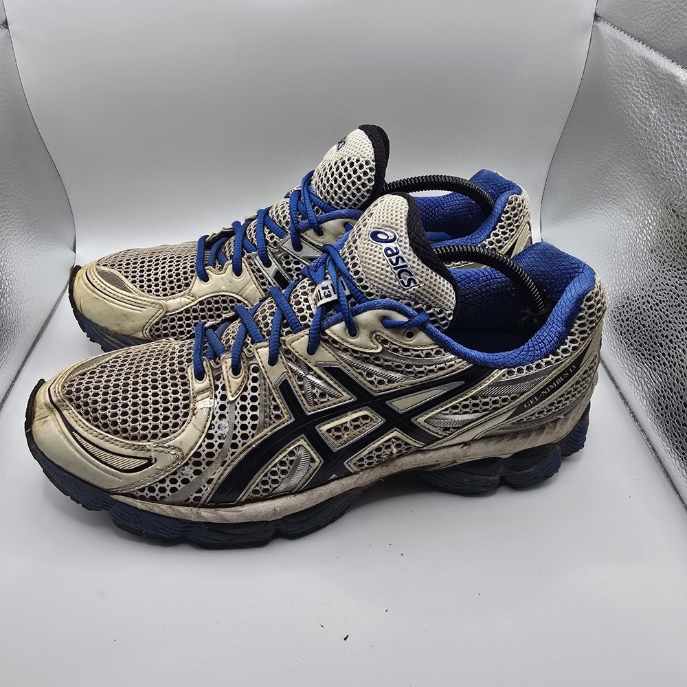 Asics Gel-Mens Nimbus 13 Silver\Blue Running Shoes Size 11
